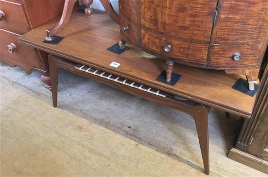 1960s Danish teak rectangular metamorphic coffee table, by B.O. Mobler, W.4ft .5in.